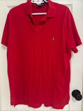Ralph Lauren Bright Red Men’s Polo with Embroidered Pony